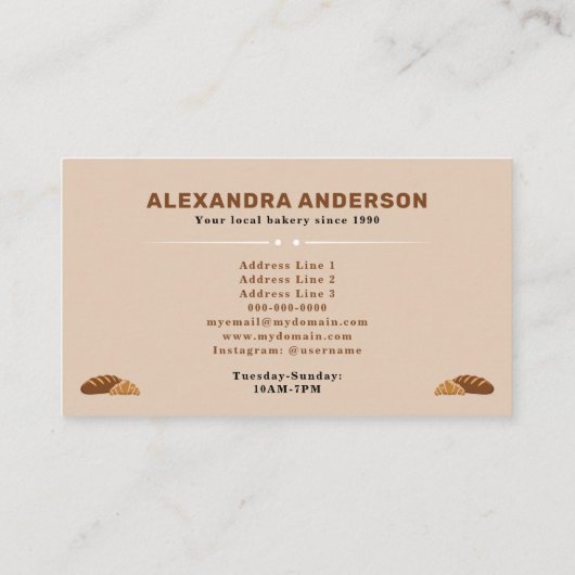 Brood & croissant - Bakkerij Visitekaartje (Achterkant)