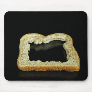 Brood crust op zwart muismat