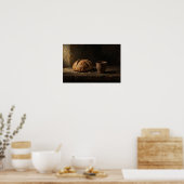 Brood des Levens — Chiaroscuro Stilleven Poster (Keuken)