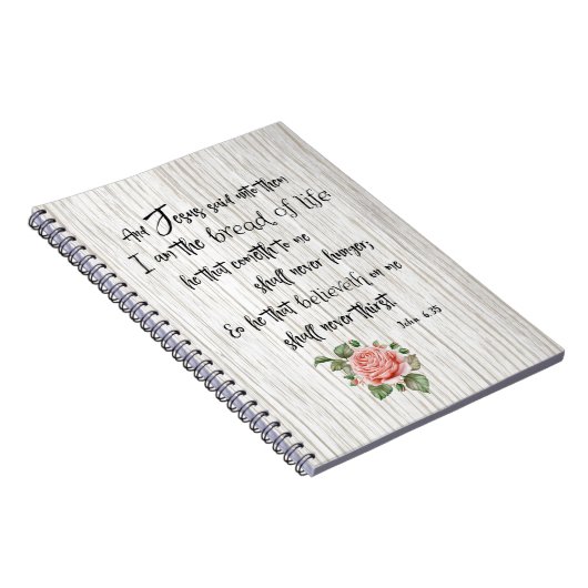 Brood des levens KJV Bijbelvers Notitieboek (Rechterzijde)