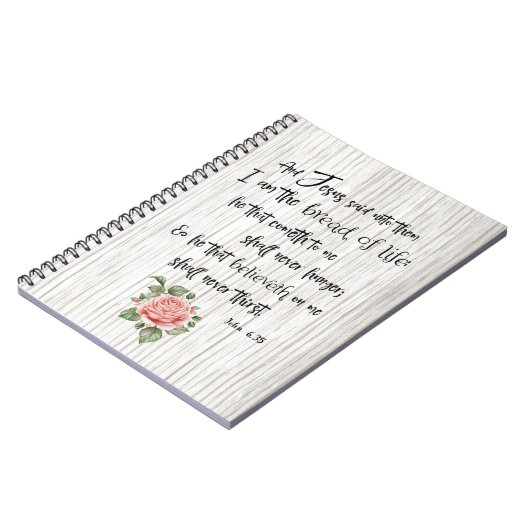 Brood des levens KJV Bijbelvers Notitieboek (Linkerzijde)