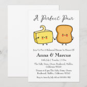 Brood en boter een perfecte paar bruids diner kaart (Voorkant / Achterkant)