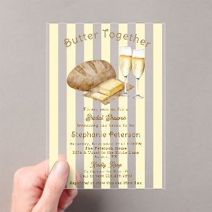 Brood en Boter Samen Bruiloftsbrunch voor de Bruid Acryl Uitnodigingen