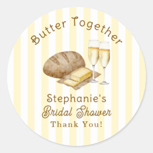 Brood en Boter Samen Bruiloftsfeest voor de Bruid Ronde Sticker