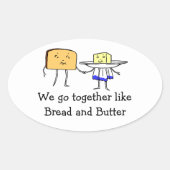 brood en boter samen liefde Sticker (Voorkant)