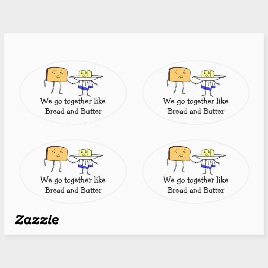  brood en boter samen liefde Sticker (Vel)