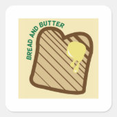 Brood en boter vierkante sticker (Voorkant)