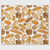 Brood en gebak, bakkerij cadeaupapier (Vlak)