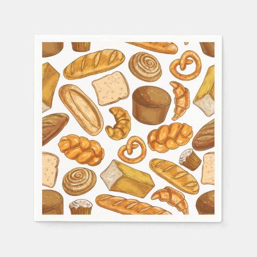 Brood en gebak, Bakkerij-geblikte patronen Servet (Voorkant)