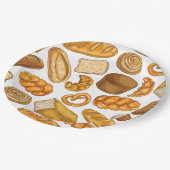 Brood en gebak Bakkerijspatroon Papieren Bordje (Gekanteld)