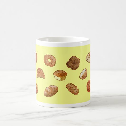 Brood- en gebak-patroon mok - geel (Center)