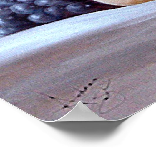 Brood en kaas met Merlot Poster (Hoek)