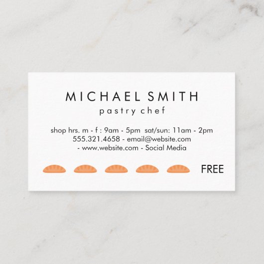 Brood- en Keuken Gereedschap Ponskaart Klantenkaartje (Achterkant)