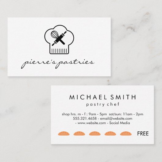 Brood- en Keuken Gereedschap Ponskaart Klantenkaartje (Voorkant / Achterkant)