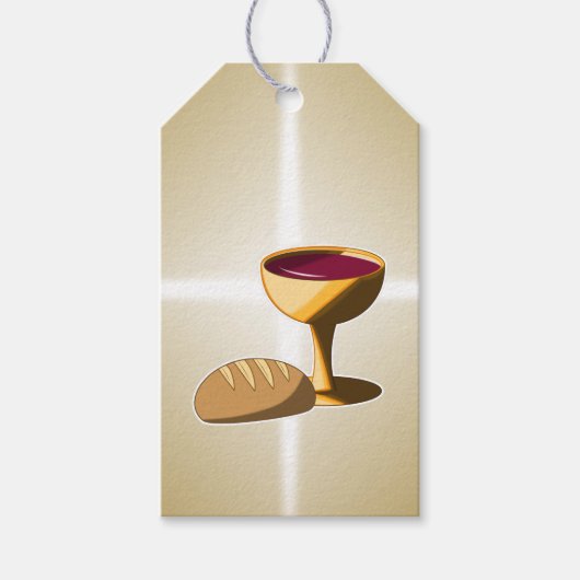 Brood en wijn: het laatste avondmaal cadeaulabel (Voorkant)