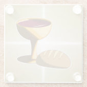 Brood en wijn: het laatste avondmaal glazen onderzetter (Achterkant)