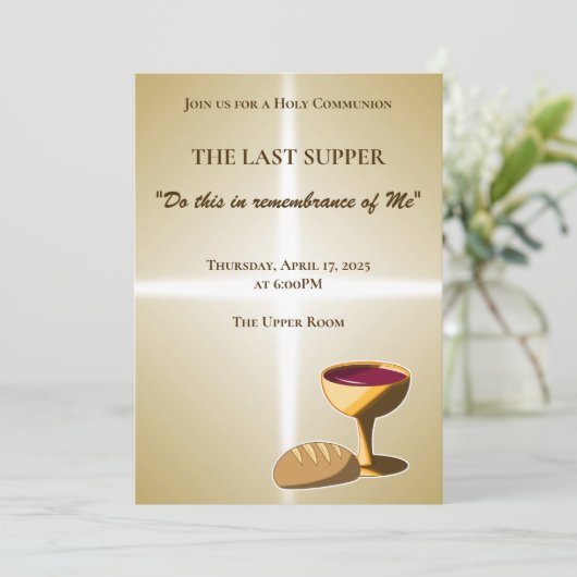 Brood en wijn: het laatste avondmaal kaart (Staand voorkant)