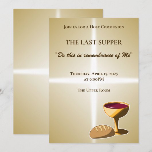 Brood en wijn: het laatste avondmaal kaart (Voorkant / Achterkant)
