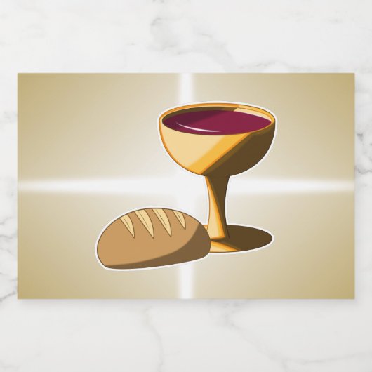 Brood en wijn: het laatste avondmaal likeurfles etiket (Enkel label)