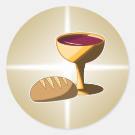 Brood en wijn: het laatste avondmaal ronde sticker