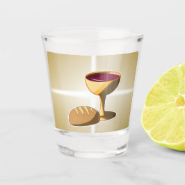 Brood en wijn: het laatste avondmaal shot glas