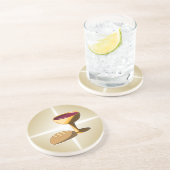 Brood en wijn: het laatste avondmaal zandsteen onderzetter (Zijkant)