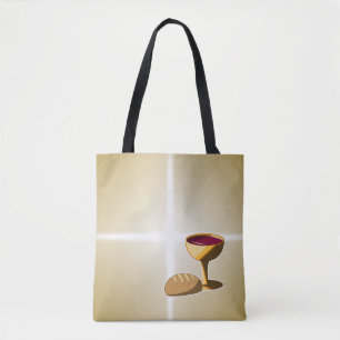 Brood en wijn Pasen Pasen Heilige Communie Tote Bag