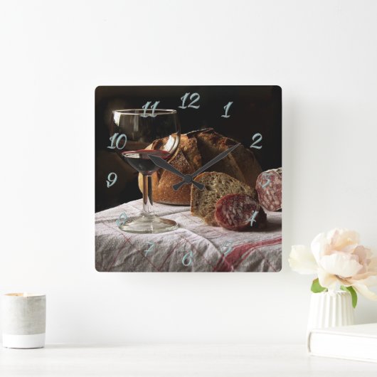 Brood en wijn vierkante klok (Huis)