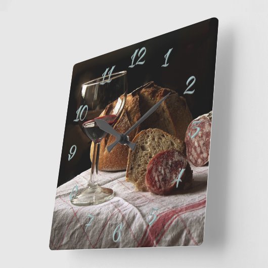 Brood en wijn vierkante klok (Hoek)