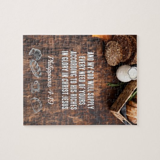 brood | Filippenzen 4:19 Bijbelvers 8 x 10 of hoge Legpuzzel (Horizontaal)