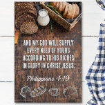brood | Filippenzen 4:19 Bijbelvers 8 x 10 of hoge Legpuzzel<br><div class="desc">Dit is een flexibelere versie van de puzzel... Deze prachtige puzzel bevat het inspirerende vers van de Filippenzen 4:19, "En mijn God zal elke behoefte van u leveren volgens zijn rijkdom in glorie in Christus Jezus." Het vers speelt zich af tegen een achtergrond van een verleidelijk scala aan heerlijk brood...</div>