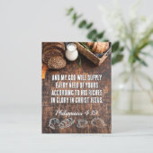 brood | Filippenzen 4:19 Bijbelvers, Schrift Briefkaart (Staand voorkant)