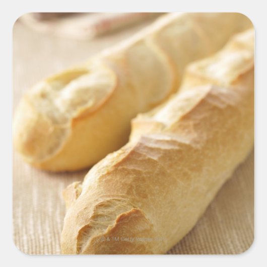 Brood, franse stok vierkante sticker (Voorkant)