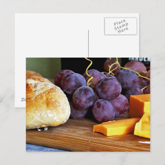 Brood Grafieken Cheddar Kaas Stilleven Briefkaart (Voorkant / Achterkant)