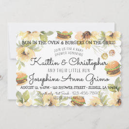 Brood in de oven en hamburgers op de grill kaart