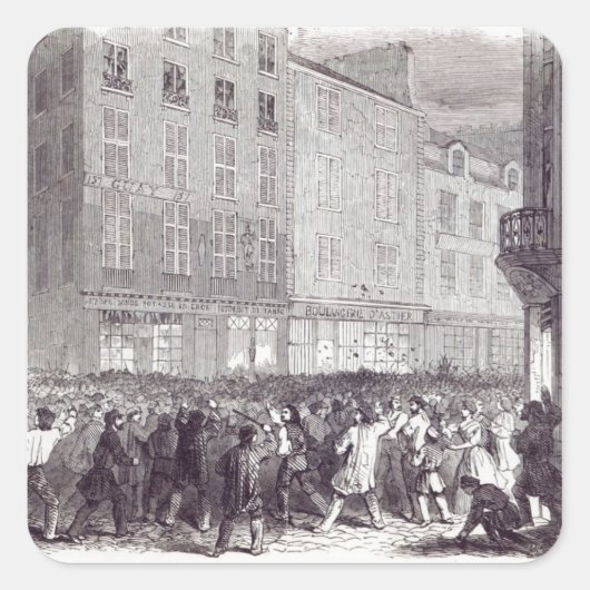 Brood in de Rue du Faubourg St Antoine Vierkante Sticker (Voorkant)
