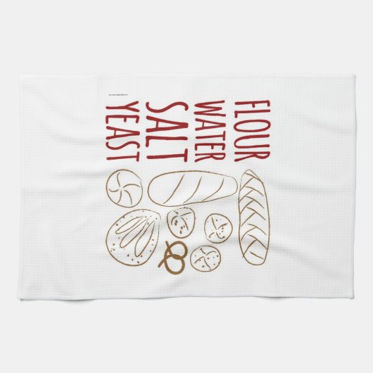 Brood Ingrediënten Tea Towel Theedoek (Horizontaal)