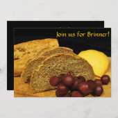 Brood, Kaas en Druiven Brinner Uitnodiging (Voorkant / Achterkant)