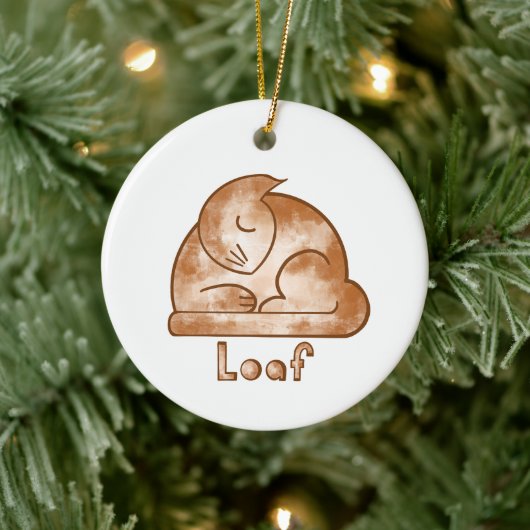 Brood Kat Keramisch Ornament (Boom)