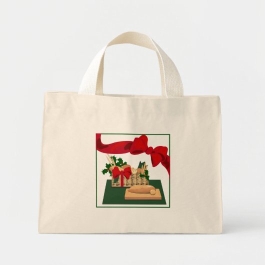 Brood kerstcadeautje met Canvas tas voor mandje (Voorkant)
