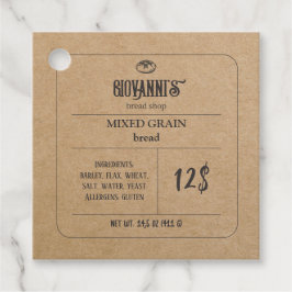 Brood Label Bruin Kraft Paper Bakkerij