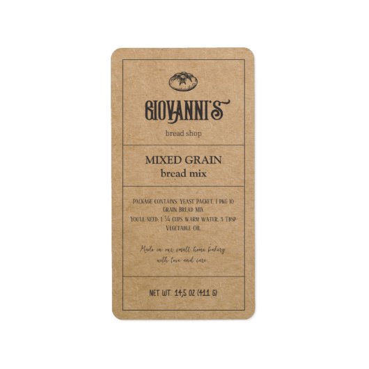 Brood Label Bruin Kraft Paper Bakkerij