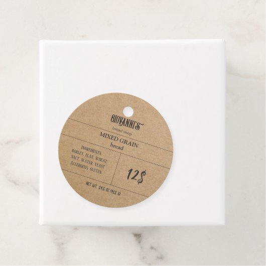 Brood Label Bruin Kraft Paper Bakkerij (In situ)