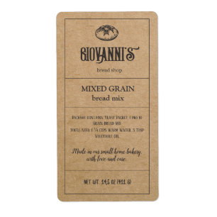 Brood Label Bruin Kraft Paper Bakkerij