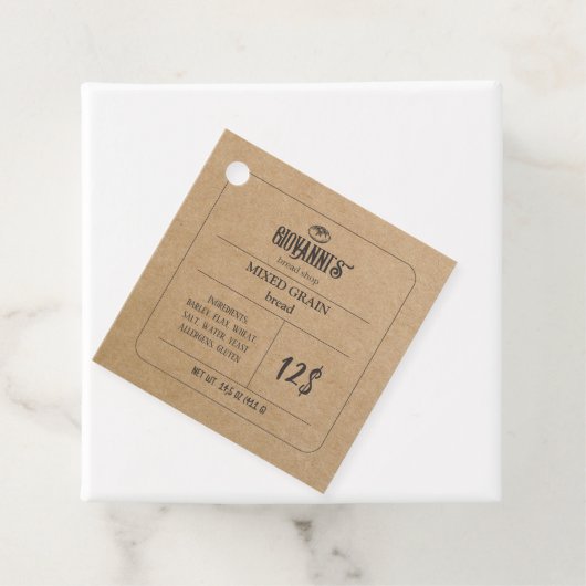 Brood Label Bruin Kraft Paper Bakkerij (In situ)