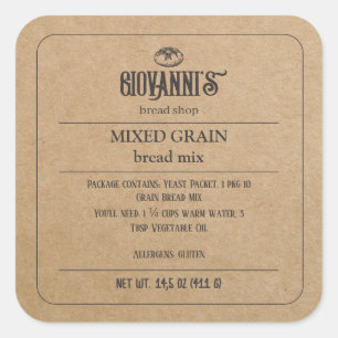 Brood Label Bruin Kraft Paper Bakkerij
