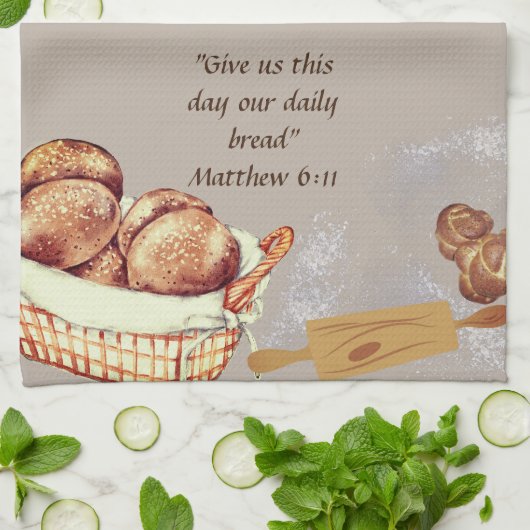 Brood maken groot all over print Schort Theedoek (Gevouwen)