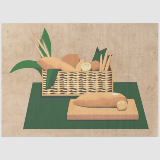 Brood mandje met 20 x 30 inch tissuepapier (Voorkant)