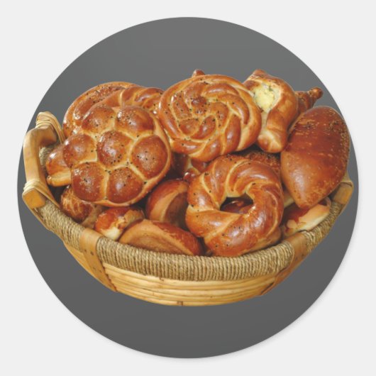 Brood mandje ronde sticker (Voorkant)