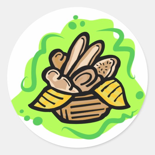 Brood mandje ronde sticker (Voorkant)